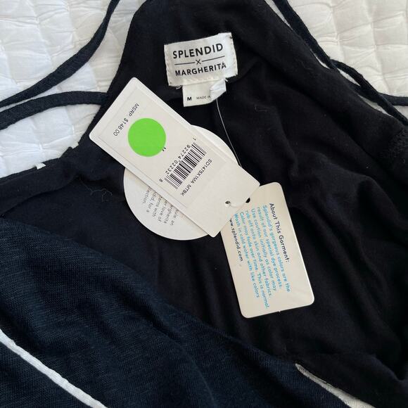 NWT Splendid x Margherita Positano Slip Dress Navy Blue Grey Colorblock Medium - Picture 15 of 16